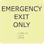 NMC 8x8" Emrgncy Exit Only Glow Ada Sign