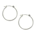 14K Earrings White Gold Hoop