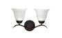 Yosemite Home Decor 6322DB Maple 13-Inch 2-Light Bathroom Vanity, Dark Brown