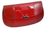 Big leather clutch bag, red patent