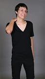 American Apparel Sheer Jersey Short Sleeve Deep V-Neck T-Shirt (6456)