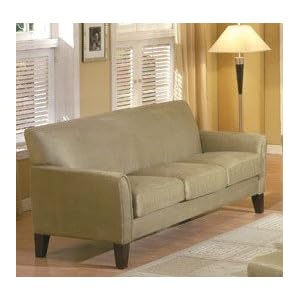 Contemporary Style Sage Green Microfiber Sofa Couch