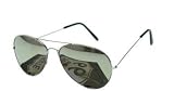 Original Piloten Brille verspiegelt in Schwarz Chrom oder Silber Verspiegelte Pornobrille mit Chrom Rahmen, Hochwertige Verarbeitung und UV 400 Schutz