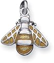 Enameled Bumble Bee Charm, Sterling Silver