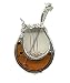 Sterling Silver Cognac Amber Brooch