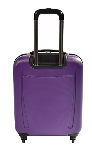 Cabin Suitcase BUDGET AIRLINE Size Hand Luggage Hard Shell Lightweight Trolley L37xH52xW20cm- 2.5KG (Purple)