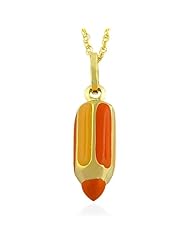 14 Karat Yellow Gold Enamel Crayon Necklace (18 inch)