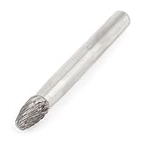 uxcell　回転ヤスリ　ロータリーファイル　ダブルカット　テーパーヘッド　超硬ビット　6mm x 10mm