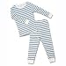 Under the Nile Organic Long John PJs in Blue Stripes