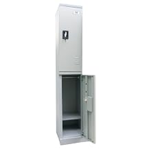 Sandusky Lee KDCL7212/2-05 Dove Gray Powder Coat Steel SnapIt Full Length Locker, 72" Height x 12" Width x 18" Depth, 2 Shelves