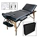High Quality 2.5 Inch In Wood Portable Massage Table with Rolling Stool Black For Body Worker Energy Healer Salon Tattoo Artist Therapist Massage Lover