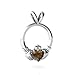 14K White Gold Heart Genuine Smoky Quartz Celtic title=