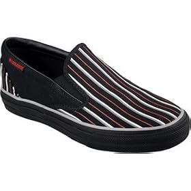 Converse Ladies Skid Grip EV Slip-On Black Red White Stripe Basketball by Converse