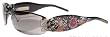 Ed Hardy Sunglasses EHS 020 Skull, Butterflies, and Roses Black