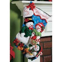 Bucilla 18-Inch Christmas Stocking Felt Applique Kit, Our Family