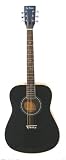 De Rosa Full Size Dreadnought Acoustic Guitar with Free Carrying Bag and Accessories - Black (Guitar, Case, Strap, Pick, eBook, Free Mini Rubber Guitar & Pick)