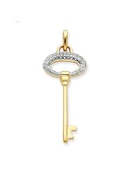 14k Diamond Key Pendant