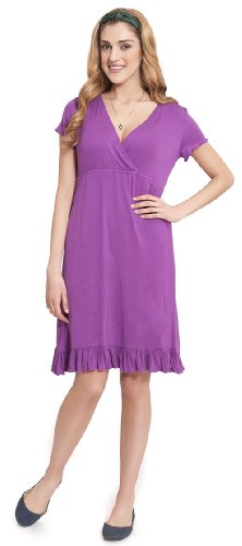 Bamboo Crossover Maternity Nursing Night Dress