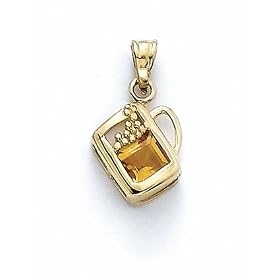14K BEER MUG 6M SQUARE CITRINE - GH16666