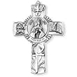 Fine Pewter Saint Rita 5-inch Wall Cross and Prayer Card
