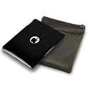 APPLE IPAD 3 PC EXECUTIVE ACCESSORY PACK - BLACK GLOSSY BACK COVER  CASE, SCREEN PROTECTOR, GREY POUCH PART OF THE QUBITS ACCESSORIES RANGE