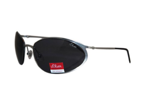 S.Oliver – 4173silver mat. Aktiv Sportler Sonnenbrille im Designer Gestell mit höchstem UV Schutz . Inklusive Gratis Brillenetui