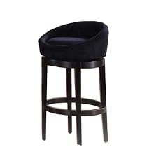Armen Living Igloo Microfiber 26-Inch Swivel Barstool, Black