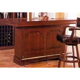 Cherry Bar With Antique Finish Brass Footrest 