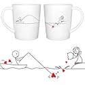 BoldLoft "Catch My Heart" Couple Coffee Mugs-Romantic Valentine's Day Gifts for Couples,Cute Valentines Gifts for Him or Her,Romantic Anniversary Gifts