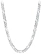 Men's 14k White Gold 2.2mm Figaro Chain Necklace, 24"