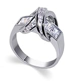 Sterling Silver Band Cubic Zirconia Ring
