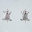 Tiny Horned Toad Stud Earrings in Sterling Silver, #2631