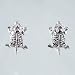 Tiny Sterling Silver Horned Toad Stud Earrings, #2631