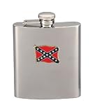 CONFEDERATE FLAG LOGO STAINLESS STEEL FLASK