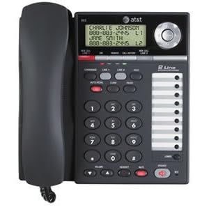 AT&T 993 2-Line Phone w/Caller ID Charcoal