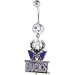NBA Milwaukee Bucks Crystalline Gem Belly Ring
