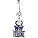 NBA Milwaukee Bucks Crystalline Gem Belly Ring