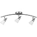 Globe Illusion Three-Light Track Bar, Brushed Steel with White Shades #5753001