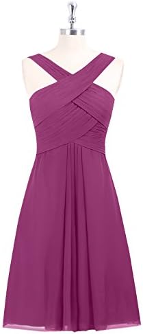 Emyrin Criss-cross Racerback Neckline Orchid Bridesmaid Dresses