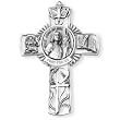Fine Pewter Saint Joan of Arc 5-inch Wall Cross and Prayer Card