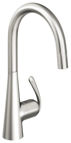 Grohe 32 226 SDE Ladylux3 Pro WaterCare Main Sink Dual Spray Pull-Down Kitchen Faucet, RealSteel Stainless Steel