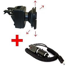 HR L�ftungsgitter Halter KFZ Auto Halterung mit HR Rotations Ger�tehalterung + KFZ Ladekabel Kabel Ladeger�t f�r TomTom Zubeh�r One V2 One V3