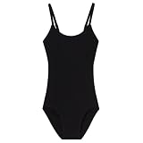 Girls' Special-Back Camisole Leotard - Black