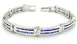 Silver Cubic Zirconia 8.5 7mm Men's Iced Out Bracelet