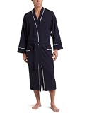 Majestic International Men's Knit Waffle Kimono Robe, Navy, X-Large/XX-Large