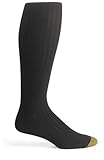 IMAGE OF Gold Toe Men's ADC Aquafx Adams Rib Over the Calf Dress Sock, Black
