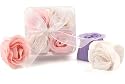 Rose Petal Soap Flower - Pink & White