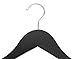 Florida Brands 48 Pack Solid Black Wood Suit Hangers | Standard Size Suit Hangers with Non Slip Bar and Precisely Cut Notches| Polished Chrome Hook |Durable Wooden Hangers