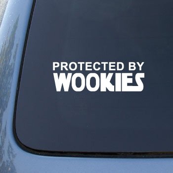 Protected By Wookies - Car, Truck, Notebook, Vinyl Decal Sticker #2621 | Vinyl Color: White