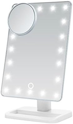Pentop LED Lighted Makeup Mirror 20 Led Lights with 10X Magnification 180 Degree Rotation Cosmetic Vanity Mirror Christmas Gift